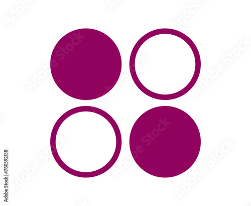 Circle Shape And Outline Stroke Collection Symbol Purple Element Vector Graphic Design Illustration