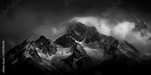 Amazing black and white photography of beautiful mountains and hills with dark skies landscape background view scene
