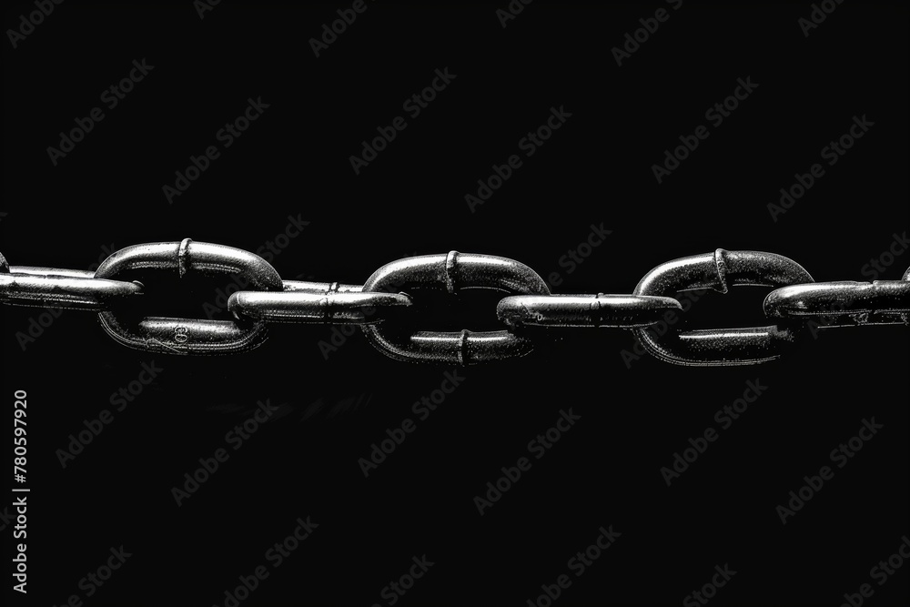 Close Up of Metal Chain on Black Background Close Up of Metal Chain on Black Background