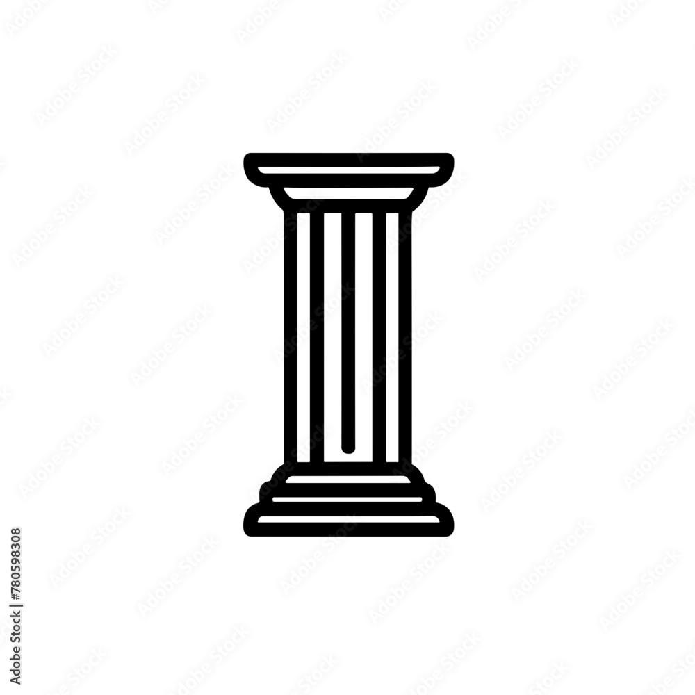Simple ancient pillar antique column isolated black icon Simple ancient pillar antique column isolated black icon