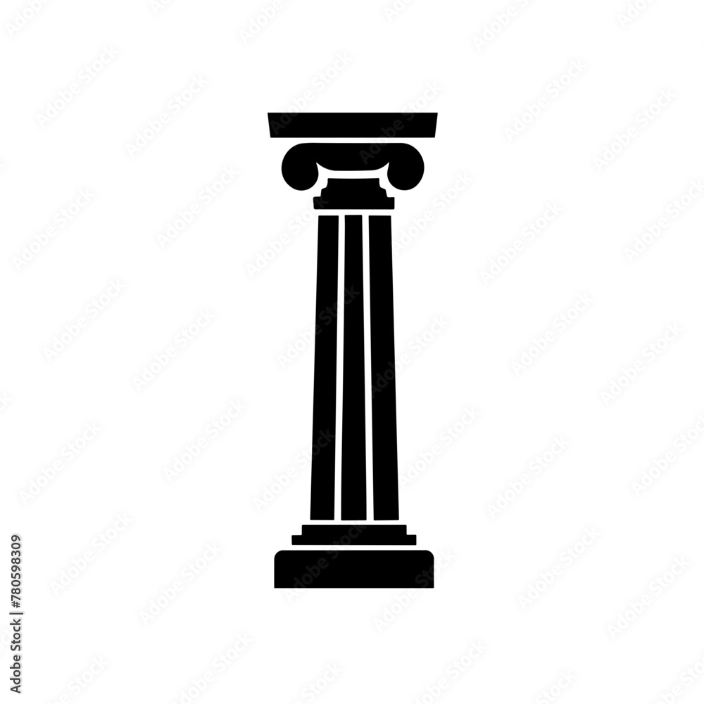 Simple ancient pillar antique column isolated black icon Simple ancient pillar antique column isolated black icon