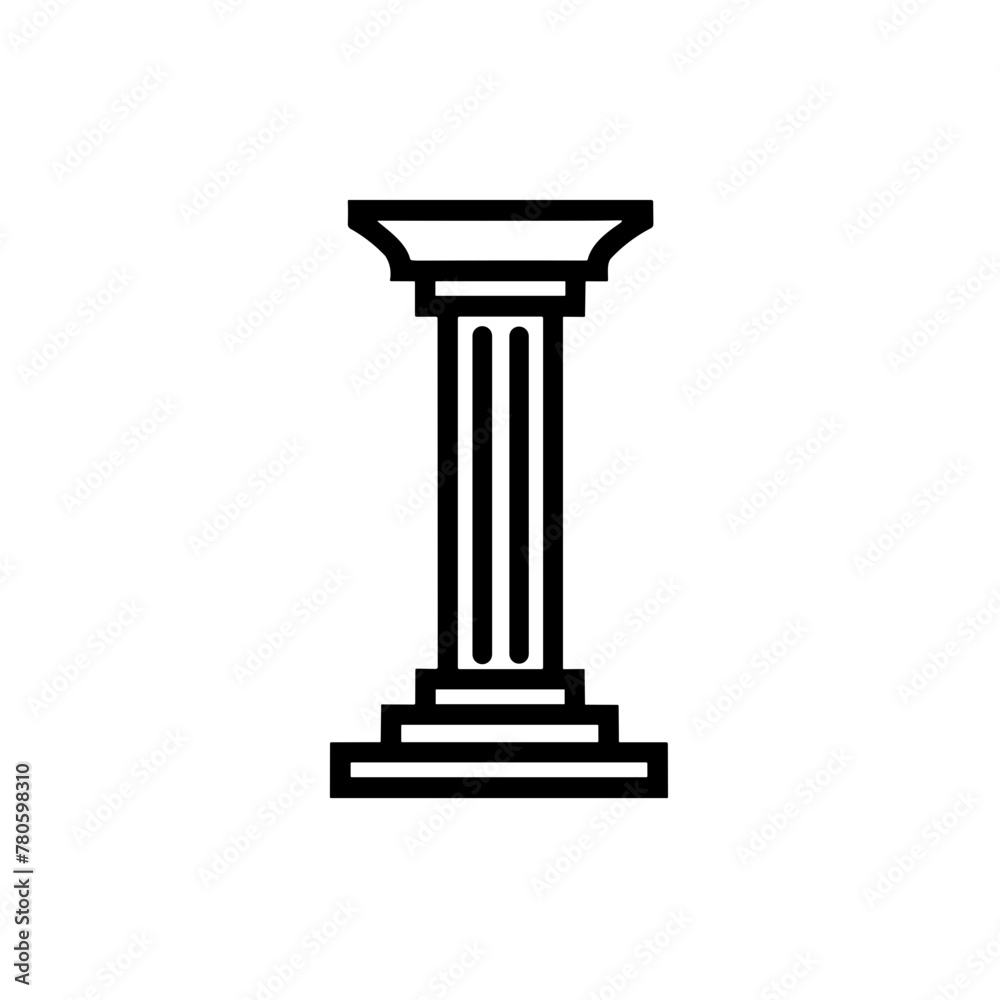 Simple ancient pillar antique column isolated black icon Simple ancient pillar antique column isolated black icon