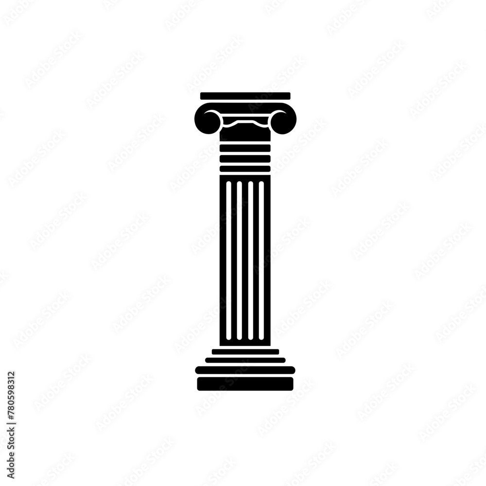 Simple ancient pillar antique column isolated black icon Simple ancient pillar antique column isolated black icon