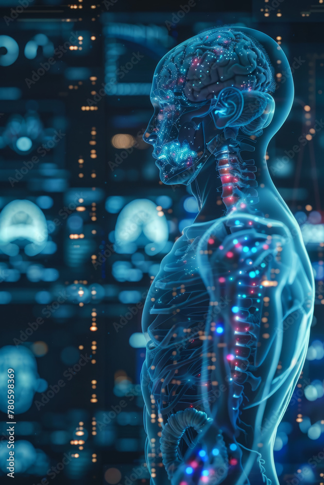 Biotechnology, AI analysis of genetic information with advanced human anatomy holography. Biotechnology, AI analysis of genetic information with advanced human anatomy holography.