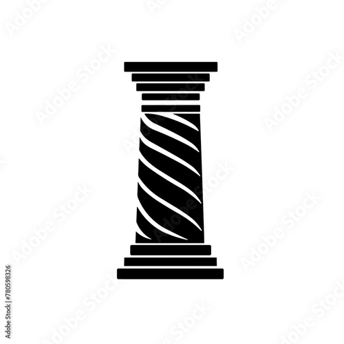 Simple ancient pillar antique column isolated black icon
