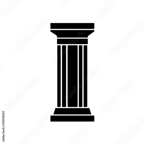 Simple ancient pillar antique column isolated black icon