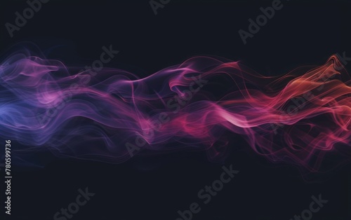 A vibrant fusion of red  purple  and blue smoke creates a captivating abstract on a black canvas.
