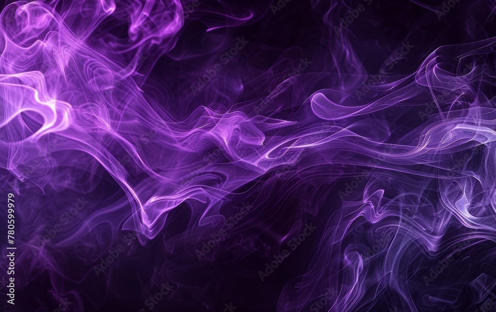 Mystic purple smoke unfurls against a dark backdrop, suggesting an otherworldly presence and abstract beauty.