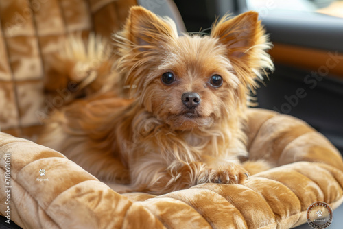 Car seat for pets - secure place for dogs to travel n car photo