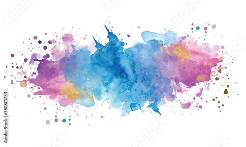 abstract watercolor background with splashes pink blue