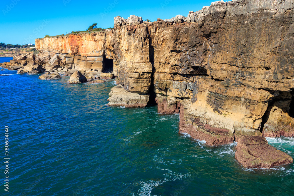 Naklejka premium Boca do Inferno (Hell's Mouth) is a unique rock formation on the edge of the ocean in Cascais, Portugal