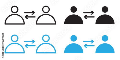 Two People Communication Barrier Icon for Conflict Resolution