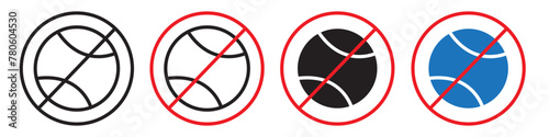Prohibition Icon for Ball Sports in Designated Areas