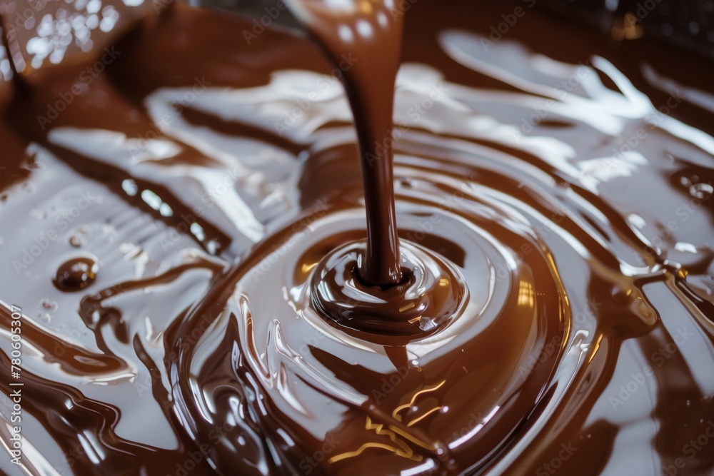Spoon Pouring Chocolate Into Bowl Spoon Pouring Chocolate Into Bowl