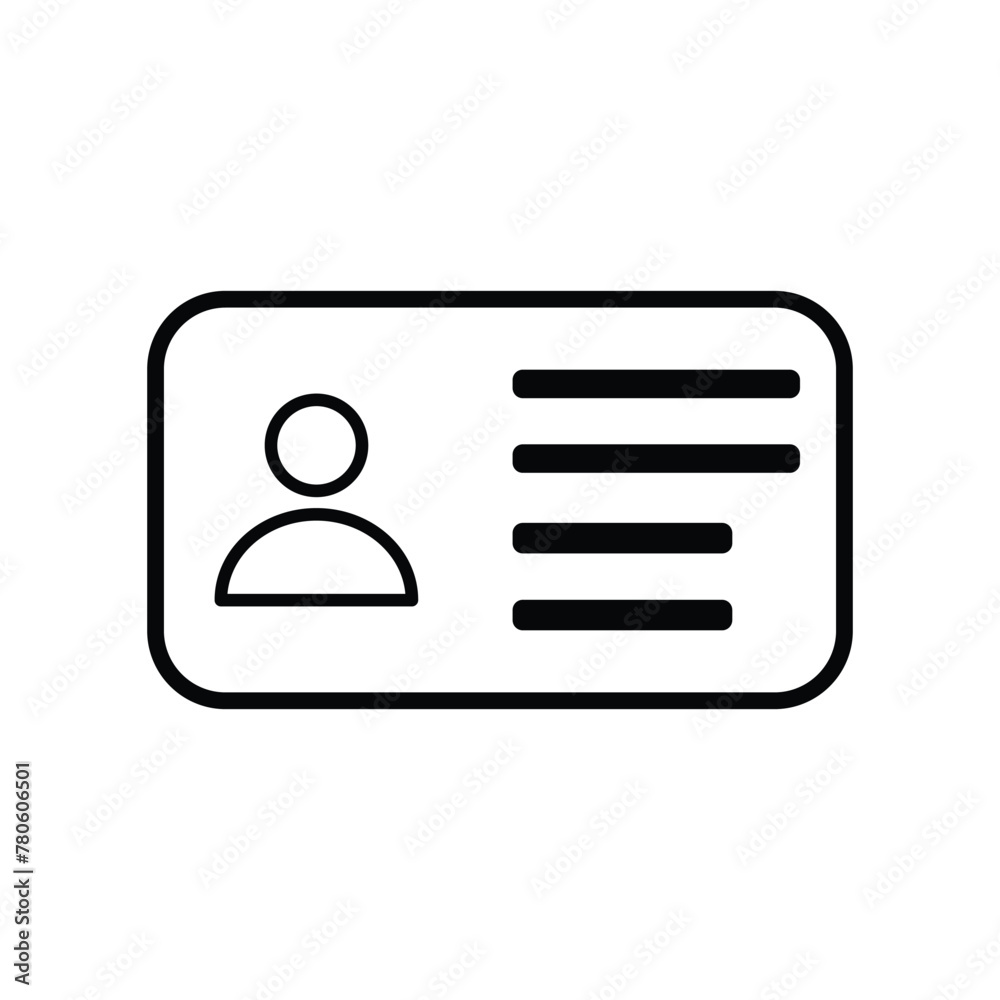 id card icon. line style. Business card icon. Identification card vector. identity card icon on white background. Vector illustration. Eps file 89. id card icon. line style. Business card icon. Identification card vector. identity card icon on white background. Vector illustration. Eps file 89.