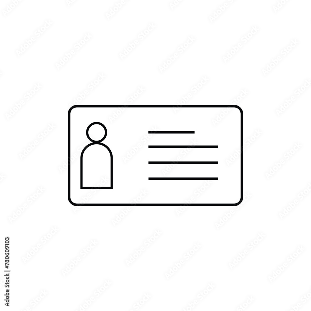 id card icon. line style. Business card icon. Identification card vector. identity card icon on white background. Vector illustration. Eps file 106. id card icon. line style. Business card icon. Identification card vector. identity card icon on white background. Vector illustration. Eps file 106.