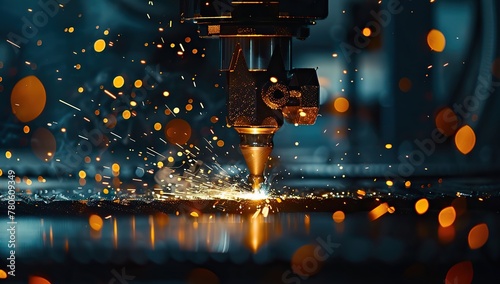 Laser Sparks Illuminate Industrial Metal Welding Process in Precision