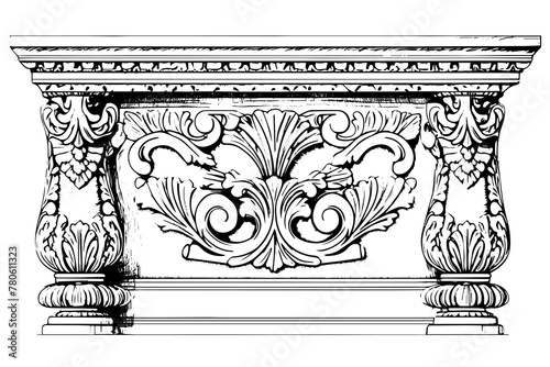 Vintage Baroque Ornamental Collection: Vector Illustrations of Classic Architectural Frame Elements.