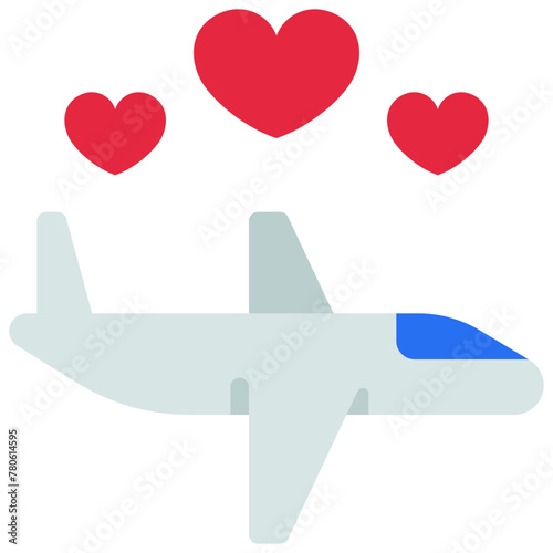 Honeymoon Airplane Flight Icon