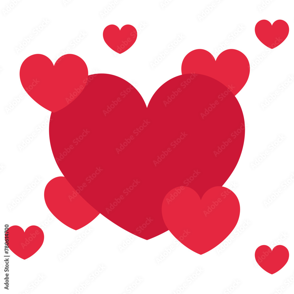 Multiple Size Hearts Cluster Icon Multiple Size Hearts Cluster Icon