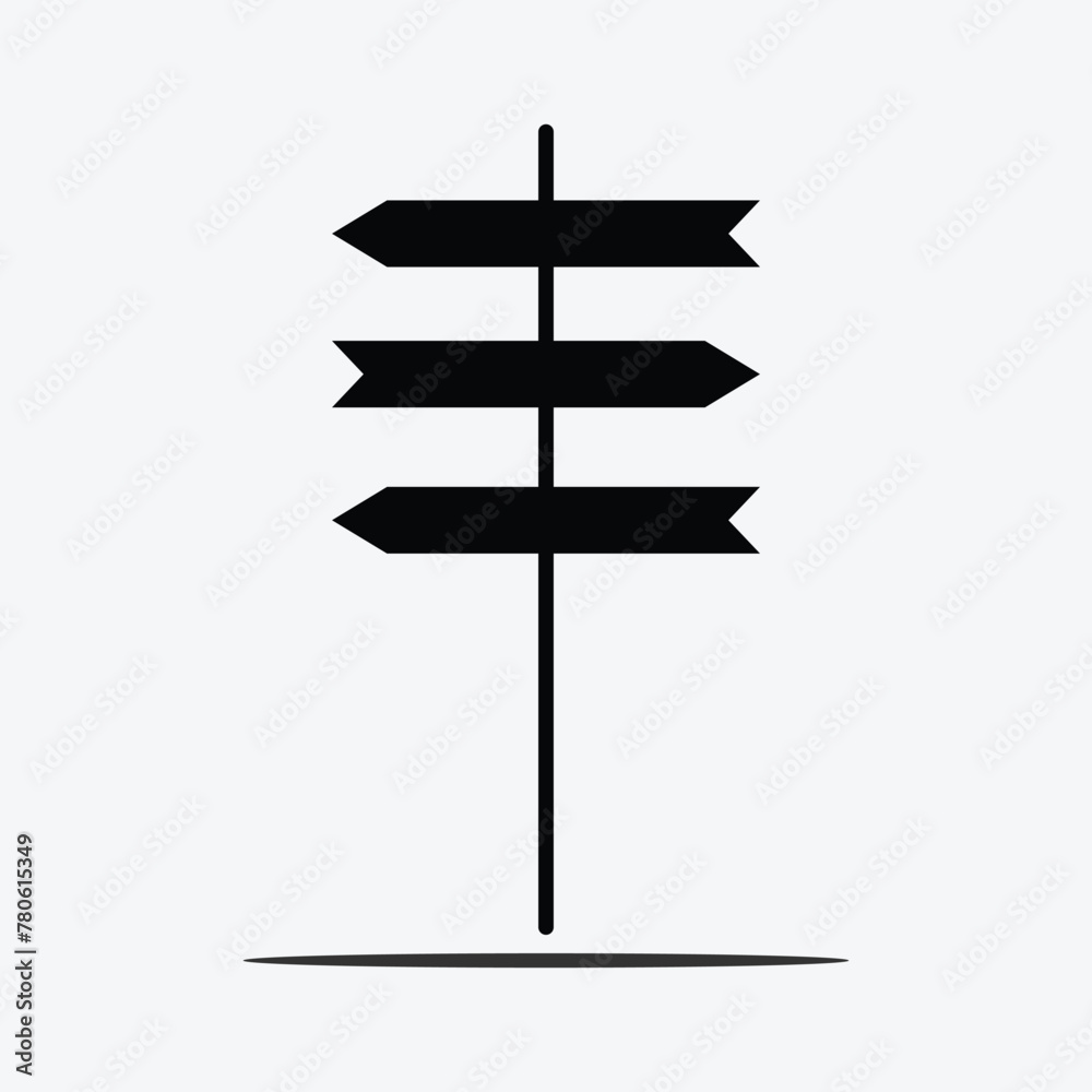 signpost icon, vector best flat icon. Signpost icons collection – Flat directional signs isolated on grey background. Vector illustration. Eps file 174.
