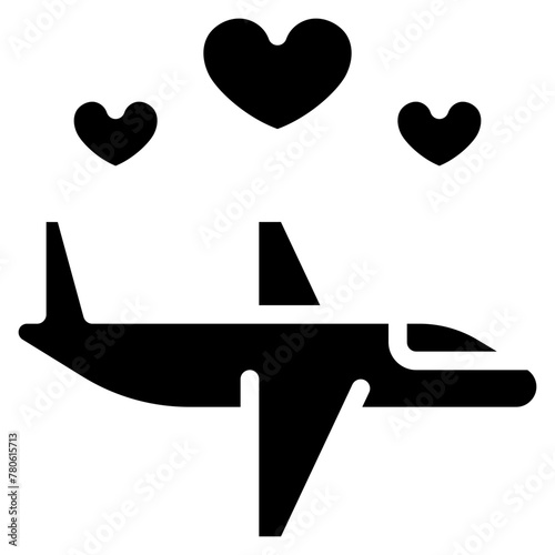 Honeymoon Airplane Flight Icon