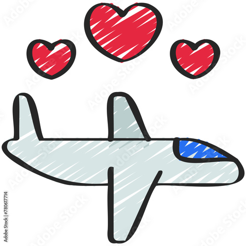 Honeymoon Airplane Flight Icon