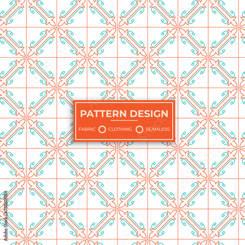 Unique and Modern tile, fabric, seamless, and clothing pattern design. Victorian elements, and a big floral frame in the center. (ID: 780618184)