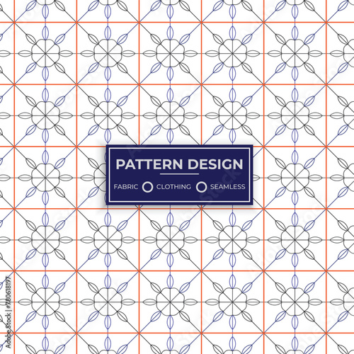 Unique and Modern tile, fabric, seamless, and clothing pattern design. Victorian elements, and a big floral frame in the center. (ID: 780618197)