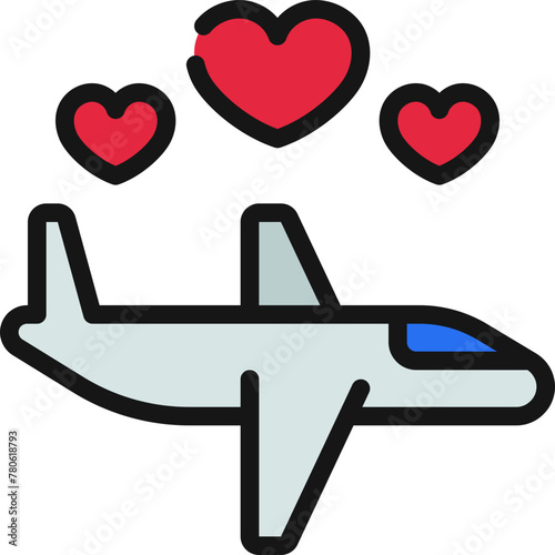 Honeymoon Airplane Flight Icon