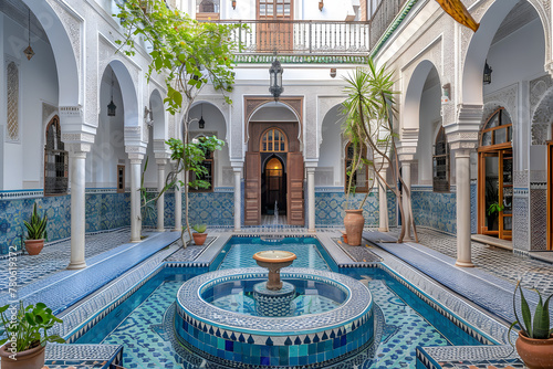 Moroccan riad reflecting the distinctive architecture photo