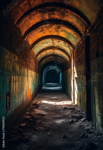 illustration, capturing urban exploration mysterious underground tunnels,