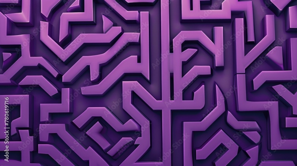Abstract geometric maze in shades of purple. 3D digital art with lighting effect. Abstract geometric maze in shades of purple. 3D digital art with lighting effect.