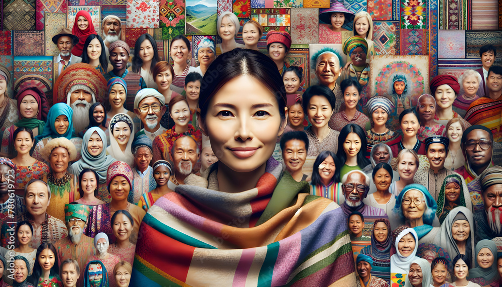 Photo real as Diverse Tapestry A vibrant display celebrating cultural diversity and global heritage in People and Portrait theme - obrazy, fototapety, plakaty 