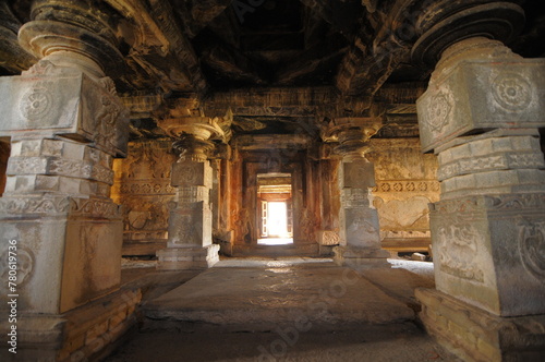 Inside Virupaksha Temple, Hampi, UNESCO World Heritage Site, Karnataka, India photo