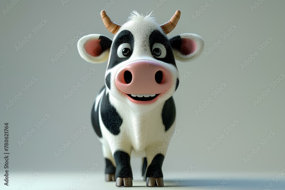 A close up of a toy cow on a table A close up of a toy cow on a table