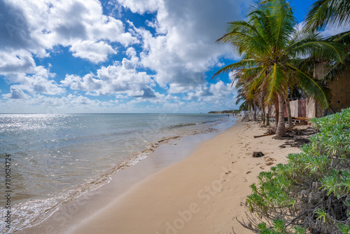 View of beach near Puerto Morelos, Caribbean Coast, Yucatan Peninsula, Mexico photo