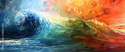 Chromatic waves crash against the shores of perception  igniting the imagination with their radiant intensity.
