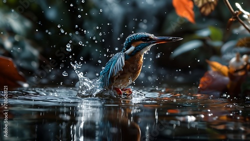 Enchanting Elegance: A Captivating Capture of a Colorful Kingfisher photo