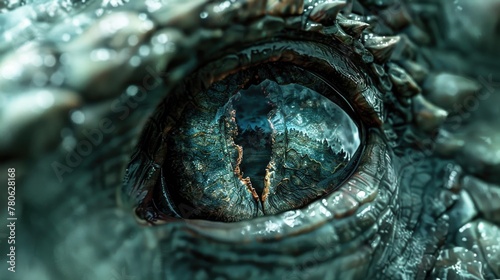 Realistic depiction of a monster's eye, with unfathomable depth