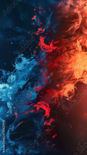 ethereal swirl of blue and fiery red, conjuring images of galactic phenomena and artistic fervor © Studium L&M