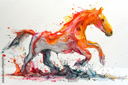 watercolor style of a horse