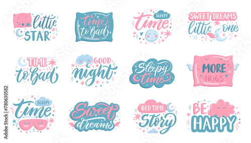 Sleeping lettering design collection, sweet dream icon © WinWin