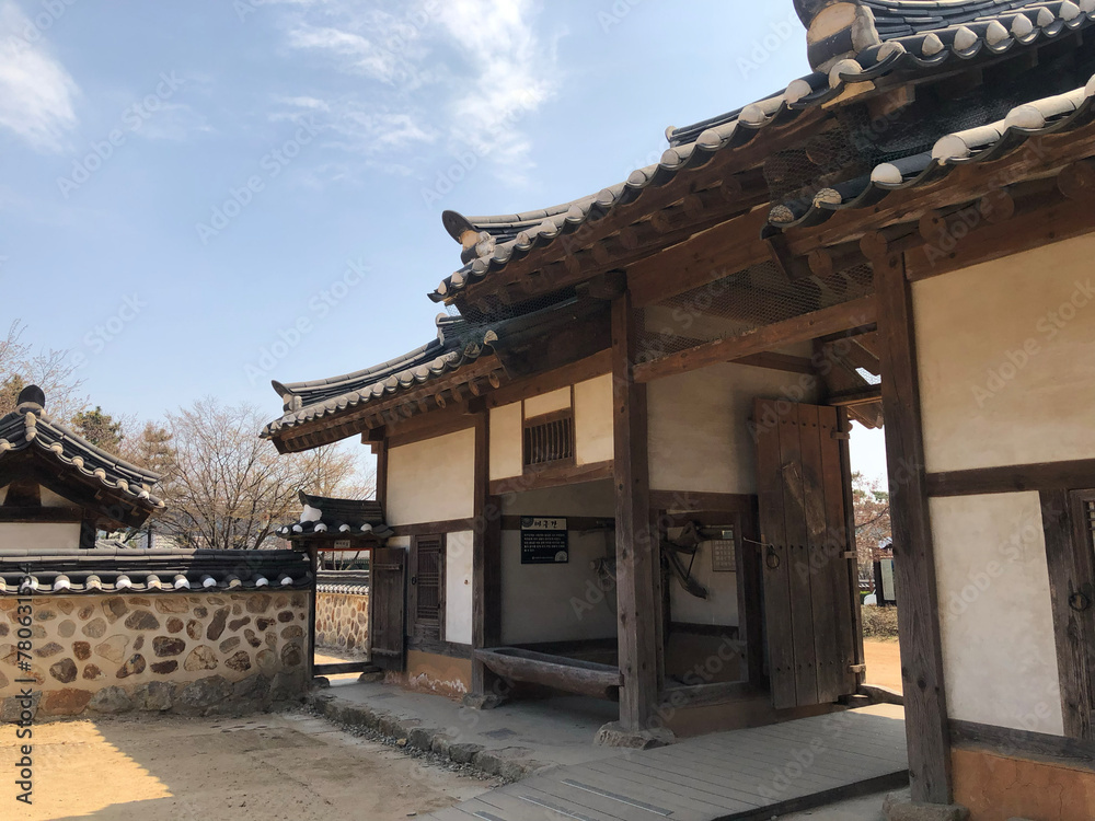 Obraz premium Korean traditional architectural scenery photos