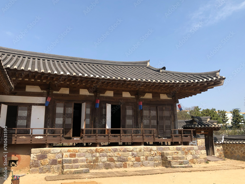 Korean traditional architectural scenery photos