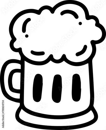 beer glass cup cartoon line doodle