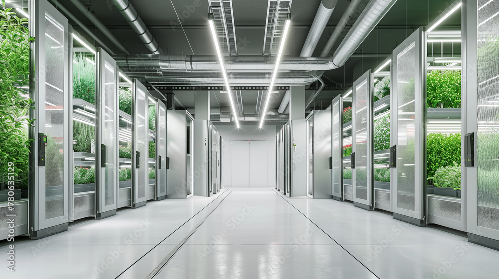 Modern Vertical Farming Facility with Hydroponic Plant Growth Modern Vertical Farming Facility with Hydroponic Plant Growth