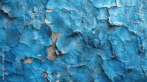 Blue Wall With Peeling Paint