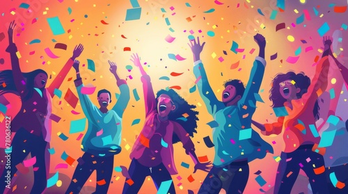 Vibrant vector illustration capturing the joy and excitement of a festive celebration.