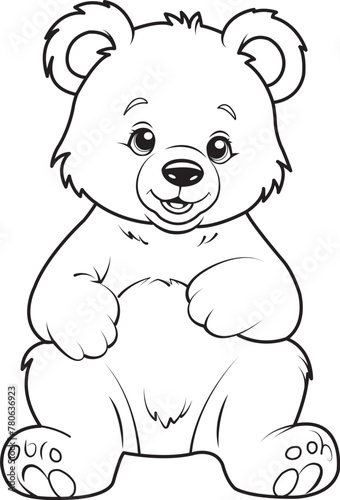 Cartoon Bear coloring page vector illustration